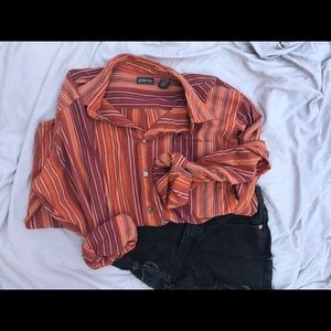 Unique colorful vintage button down/flannel